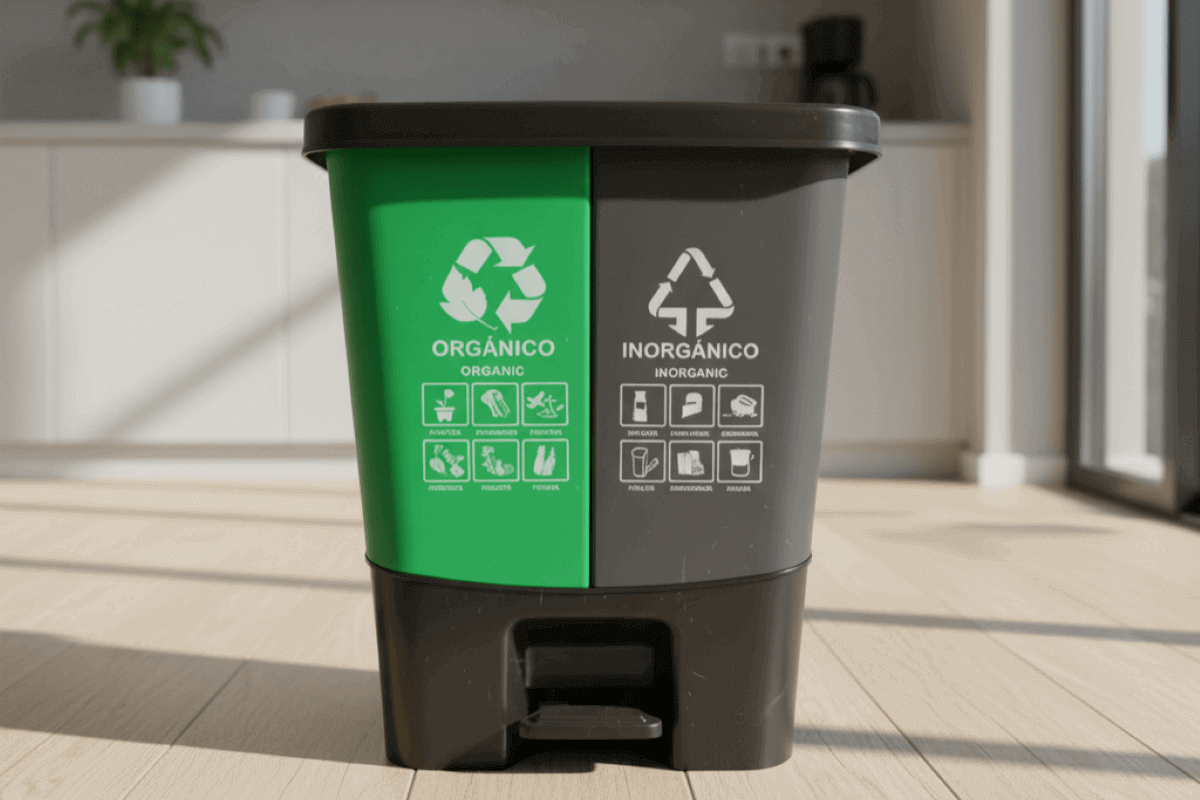 bote para basura de doble pedal